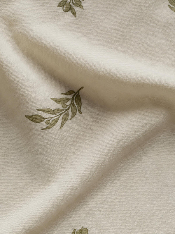 Premium Spucktücher (2er Set - 70x70cm) aus Bio-Baumwolle mit Olive Leaf Print